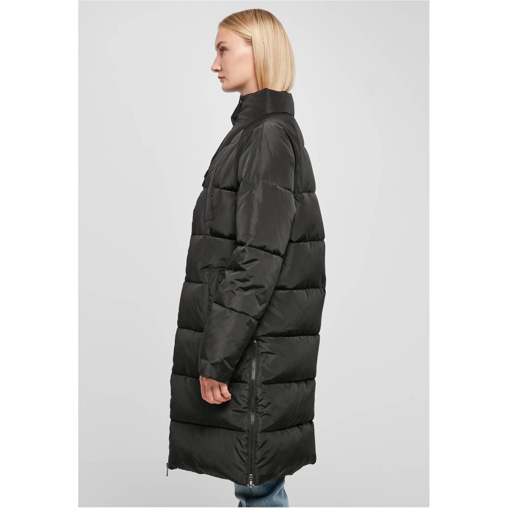 Urban Classics - High Neck Puffer Mantel - Schwarz